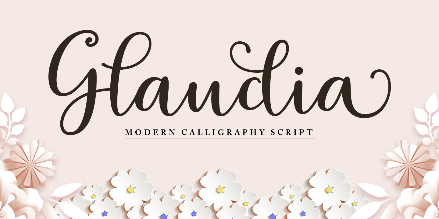 Example font Glaudia Script #1